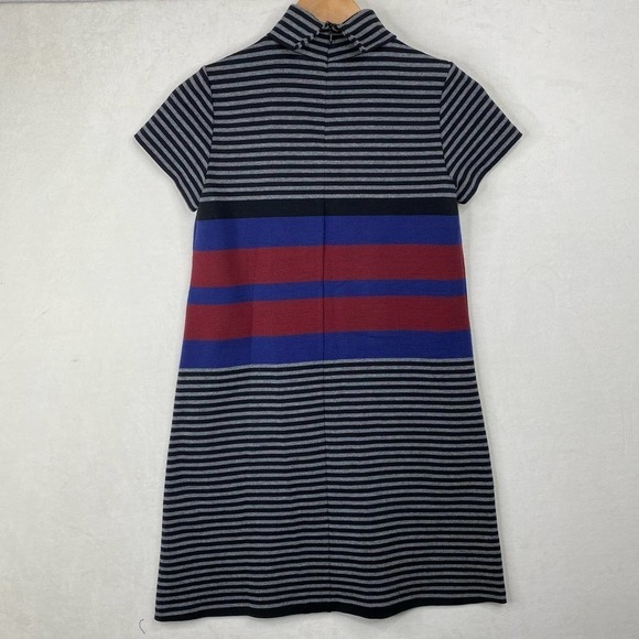 Amanda Uprichard Grey Red and Blue Striped Color Block Sweater Dress-Small - Picture 4 of 4